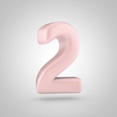 Millenium pembe renk beyaz arka plan üzerinde izole 2 numaralı