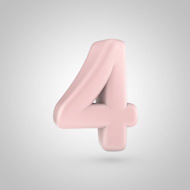 Millenium pembe renk sayı 4 beyaz arka plan üzerinde izole