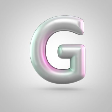 Beyaz arka plan üzerinde izole parlak perl harf büyük harf G