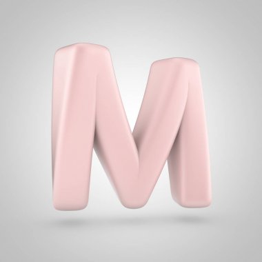 Beyaz arka plan üzerinde izole millenium pembe renkli harf büyük harf M