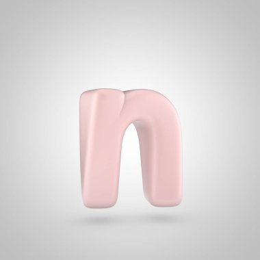 Beyaz arka plan üzerinde izole millenium pembe renkli harf küçük harf N