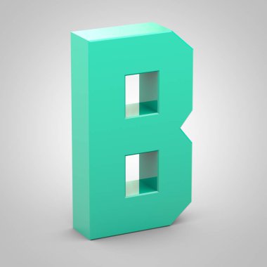 İzometrik mektup B büyük beyaz arka plan üzerinde izole