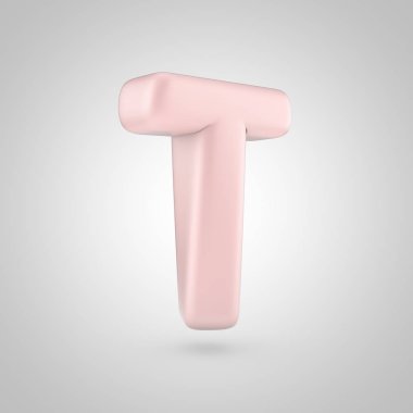 Beyaz arka plan üzerinde izole millenium pembe renkli harf büyük harf T