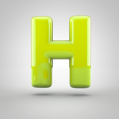 Beyaz arka plan üzerinde izole parlak Kireç boya harfi büyük harf H