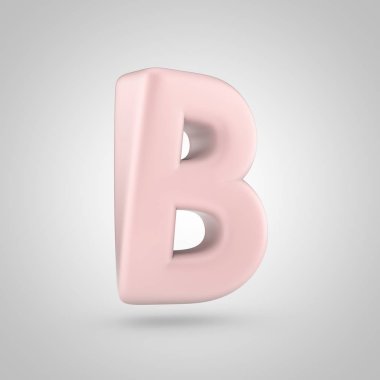 Beyaz arka plan üzerinde izole millenium pembe renk harf büyük harf B