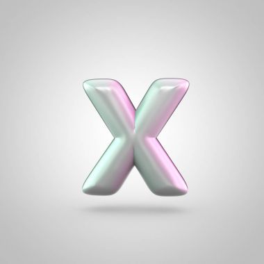 Beyaz arka plan üzerinde izole parlak perl harf büyük harf X