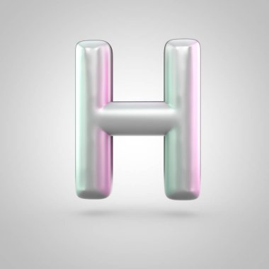 Beyaz arka plan üzerinde izole parlak perl harfi büyük harf H