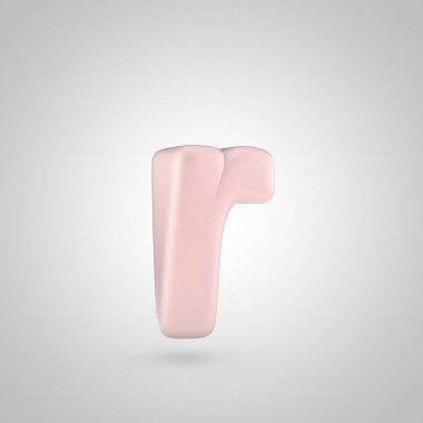 Beyaz arka plan üzerinde izole millenium pembe renkli harf küçük harf R