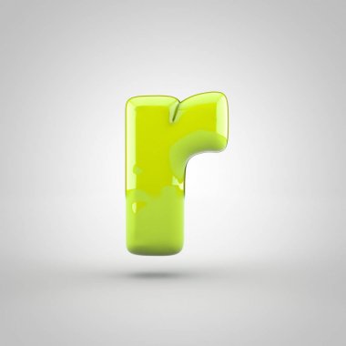 Parlak Kireç boya R harfi küçük beyaz arka plan üzerinde izole