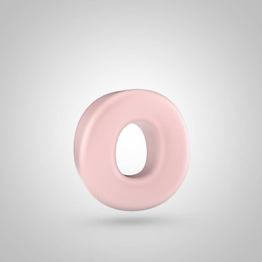 Beyaz arka plan üzerinde izole millenium pembe renkli harf küçük harf O