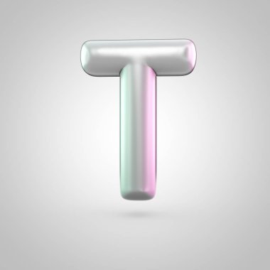 Beyaz arka plan üzerinde izole parlak perl harf büyük harf T