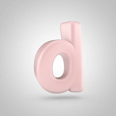 Beyaz arka plan üzerinde izole millenium pembe renkli harf küçük harf D