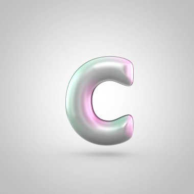 Beyaz arka plan üzerinde izole parlak perl harf büyük harf C