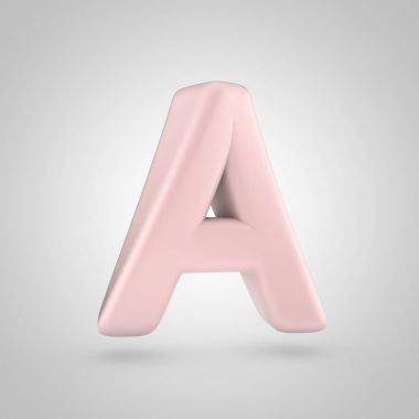 Millenium Pink color letter A uppercase isolated on white background clipart