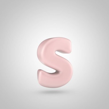 Beyaz arka plan üzerinde izole millenium pembe renkli harf küçük harf S