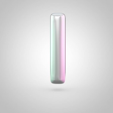 Beyaz arka plan üzerinde izole parlak perl harf büyük harf L