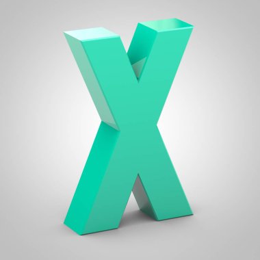 İzometrik harf X büyük beyaz arka plan üzerinde izole