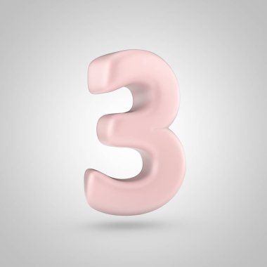 Millenium pembe renk sayısı 3 beyaz arka plan üzerinde izole