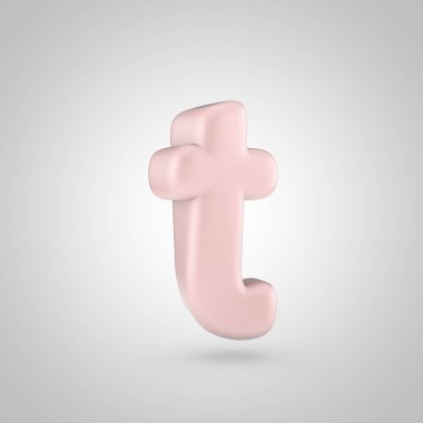 Beyaz arka plan üzerinde izole millenium pembe renkli harf küçük harf T