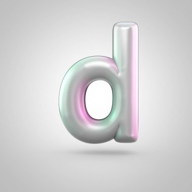 Beyaz arka plan üzerinde izole parlak perl harf büyük harf D