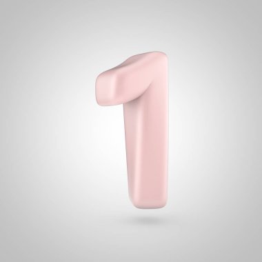 Millenium pembe renk beyaz arka plan üzerinde izole 1 numara