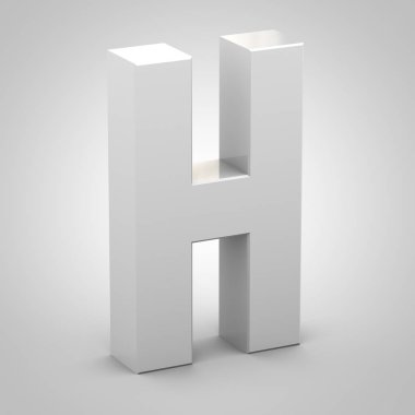 İzometrik harfi H büyük beyaz arka plan üzerinde izole