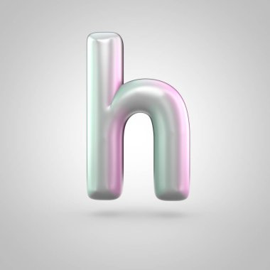 Beyaz arka plan üzerinde izole parlak perl harfi büyük harf H