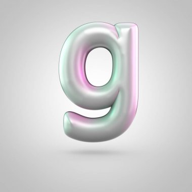 Beyaz arka plan üzerinde izole parlak perl harf büyük harf G