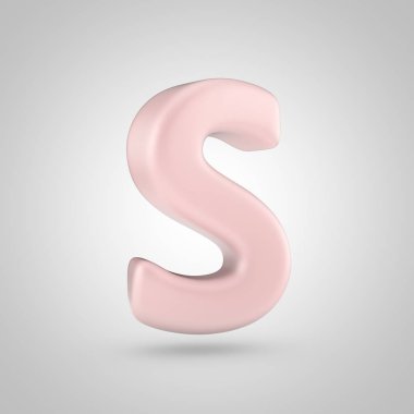 Beyaz arka plan üzerinde izole millenium pembe renkli harf büyük harf S