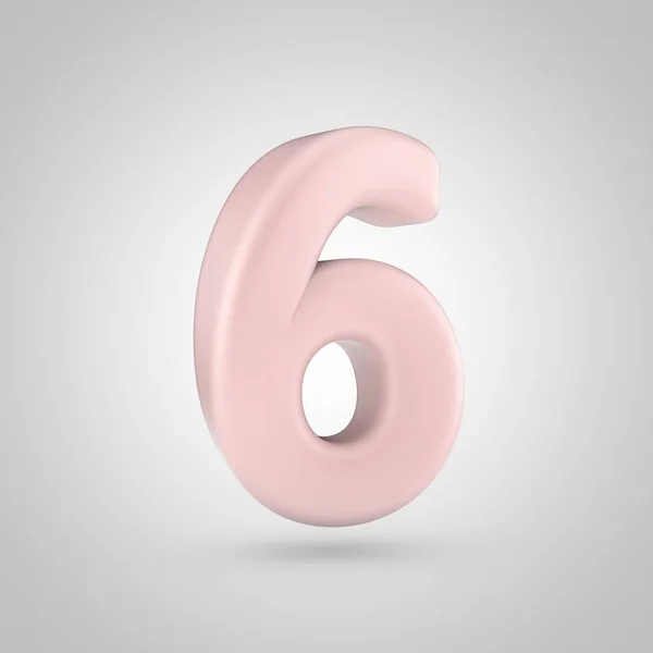 Millenium ροζ χρώμα αριθμός 6 απομονώνονται σε λευκό φόντο — Φωτογραφία Αρχείου