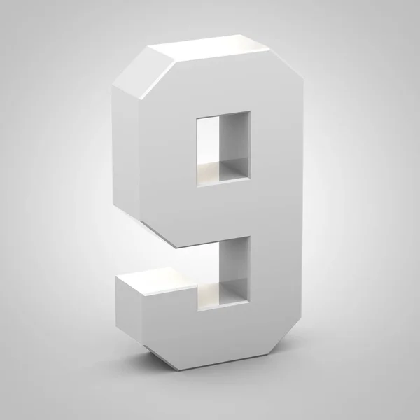 Número isométrico 9 isolado sobre fundo branco — Fotografia de Stock