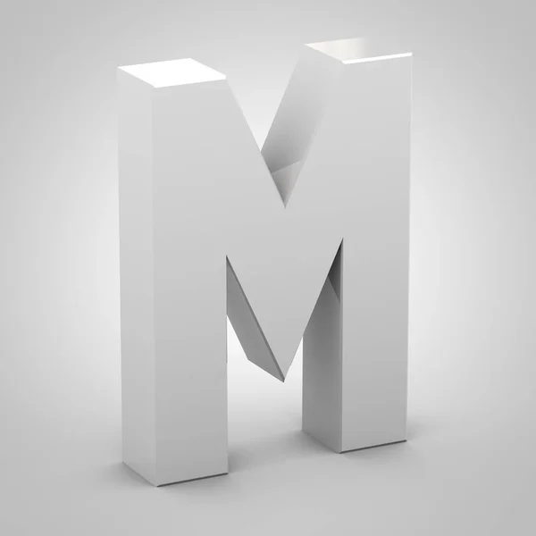 Isometrische letter M hoofdletters geïsoleerd op witte achtergrond — Stockfoto