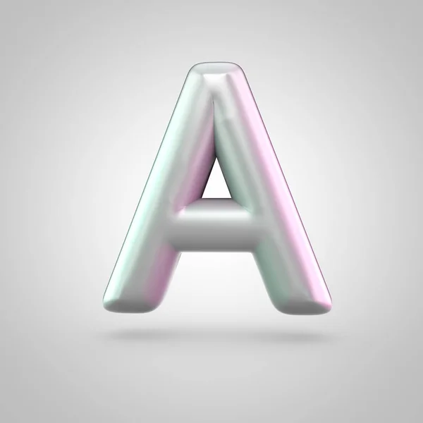 Glossy perl letter A uppercase isolated on white background — Stock Photo, Image