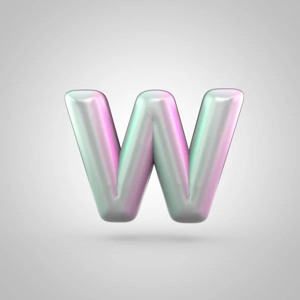 Glanzende perl letter W hoofdletters geïsoleerd op witte achtergrond — Stockfoto