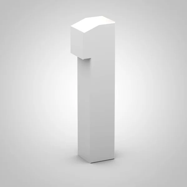Isometric number 1 isolated on white background — Stock Photo, Image