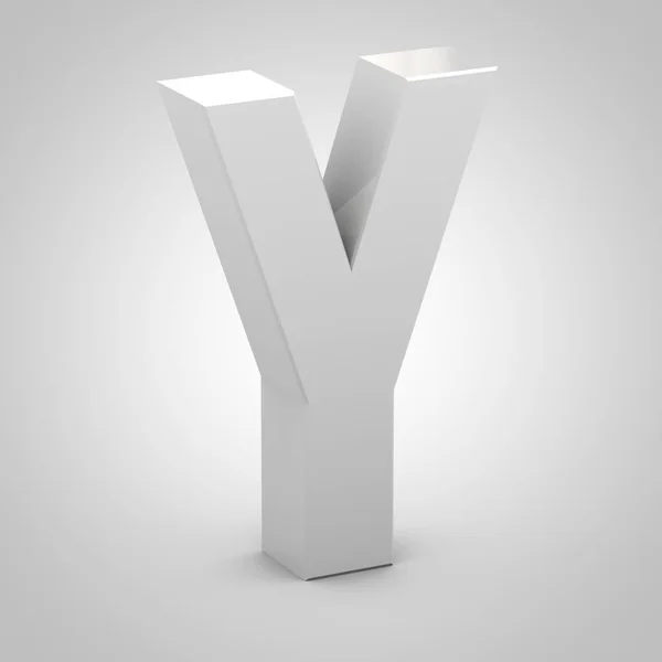 Ізометрична літера Y верхній регістр ізольовано на білому тлі — стокове фото