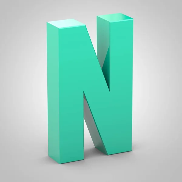 Isometric letter N uppercase isolated on white background — Stock Photo, Image