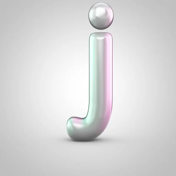 Glänsande perl bokstaven J versaler isolerad på vit bakgrund — Stockfoto