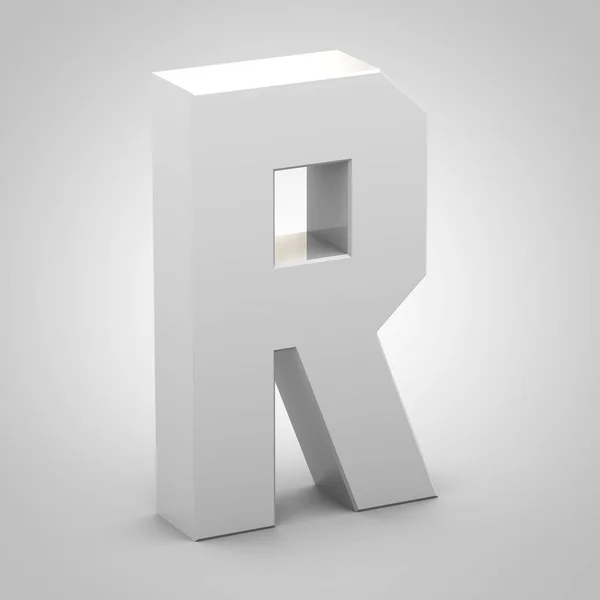 Isometric letter R uppercase isolated on white background — Stock Photo, Image