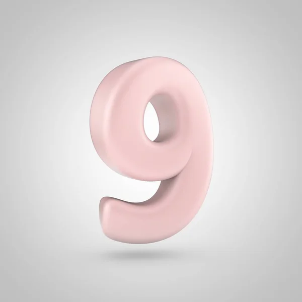 Millenium ροζ χρώμα αριθμό 9 που απομονώνονται σε λευκό φόντο — Φωτογραφία Αρχείου