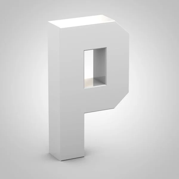 Isometric letter P uppercase isolated on white background — Stock Photo, Image