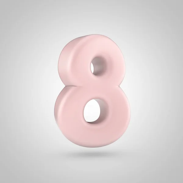 Розовый цвет миллениума номер 8 изолирован на белом фоне — стоковое фото