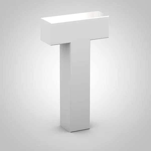Ізометрична літера T верхній регістр ізольовано на білому тлі — стокове фото