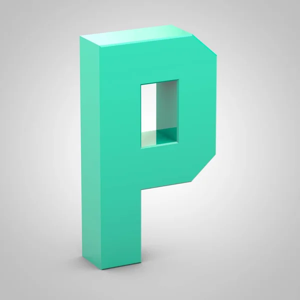 Isometric letter P uppercase isolated on white background — Stock Photo, Image