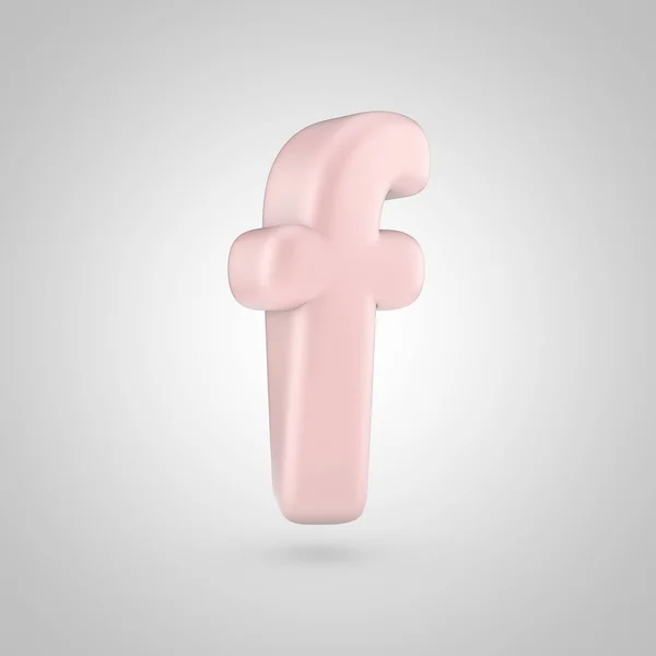 Millenium rosa Farbe Buchstabe f Kleinbuchstaben isoliert auf weißem Hintergrund — Stockfoto