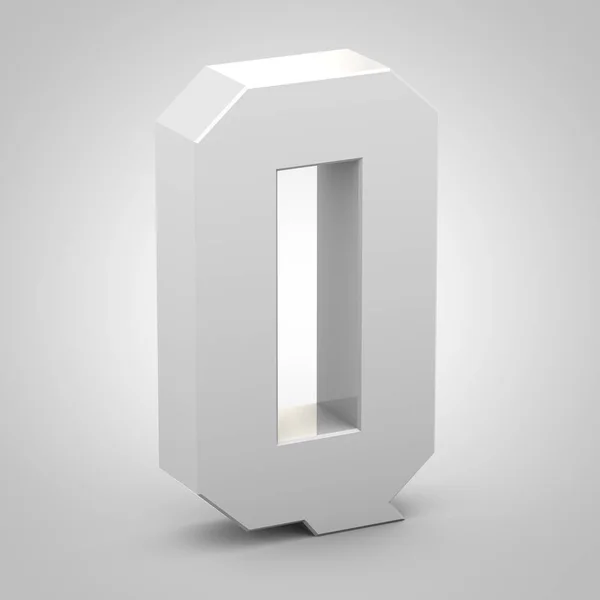 Carta isométrica Q maiúscula isolada sobre fundo branco — Fotografia de Stock
