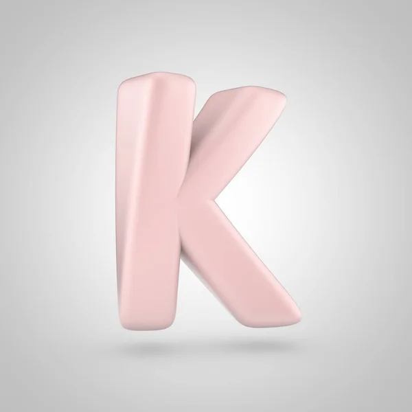 Міленіум Рожева кольорова літера K верхній регістр ізольовано на білому тлі — стокове фото