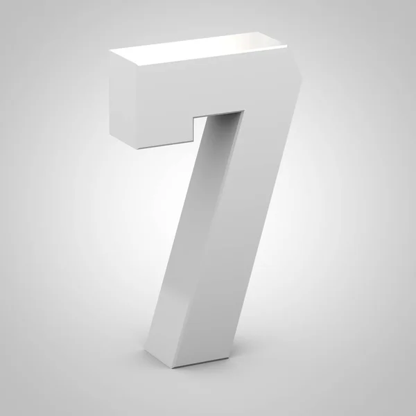 Número isométrico 7 isolado sobre fundo branco — Fotografia de Stock