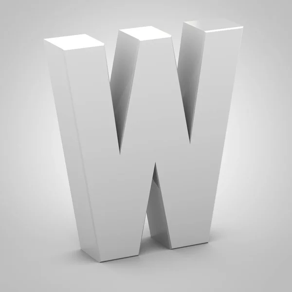 Изометрическая буква W прописная изолирована на белом фоне — стоковое фото