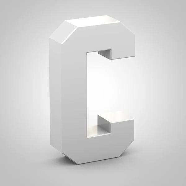 Ισομετρική γράμμα C κεφαλαίο που απομονώνονται σε λευκό φόντο — Φωτογραφία Αρχείου